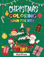 Christmas Coloring Book for Kids: 50 enchanting illustrations, Santa, christmas trees, snowman, Fun, easy and creative activities for boys, girls adults   Christmas Gift or Present for Kids