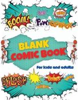 Blank Comic Book for Adults and Kids: 100 Fun Pages and Cool Unique Templates, 8.5 x 11 Sketchbook, Amazing Blank Super Hero Comics Book