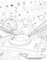 Color My Cover Dj Cat Blank Notebook