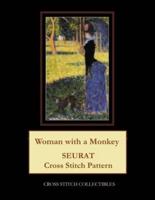 Woman with a Monkey: Seurat Cross Stitch Pattern