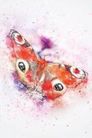 Red Butterfly Watercolor Art Journal