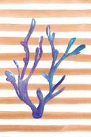 Blue Coral Watercolor Stripe Journal