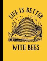 Life Is Better With Bees Composition Notebook