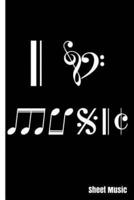 I Love Music in Musical Notes and Notations