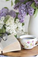 Blank Journal - Hot Cuppa, Lilacs, and a Good Book