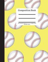 Composition Book 100 Sheet/200 Pages 8.5 X 11 In.-College Ruled Baseball-Yellow