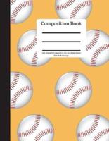 Composition Book 100 Sheet/200 Pages 8.5 X 11 In.-Wide Ruled Baseball-Orange