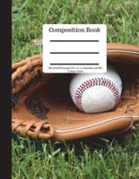 Composition Book 200 Sheet/400 Pages 8.5 X 11 In.College Ruled Baseball and Mitt