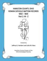 Hamilton County, Ohio Roman Catholic Baptism Records - 1850 - 1859