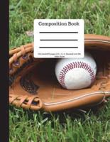 Composition Book 200 Sheet/400 Pages 8.5 X 11 In.-Wide Ruled Baseball and Mitt