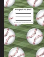 Composition Book 200 Sheet/400 Pages 8.5 X 11 In.-College Ruled Baseball Field