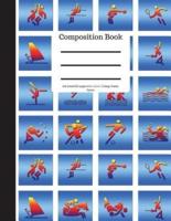 Composition Book 100 Sheet/200 Pages 8.5 X 11 In.-College Ruled Colorful Sports