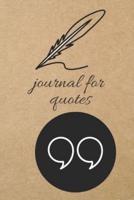 Journal for Quotes