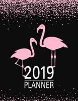 Pink Glitter Flamingos 2019 Planner