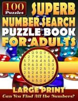 Superb Number Search Puzzle Book for Adults