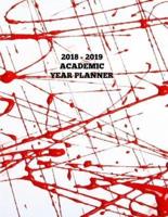 Red Paint Squiggles Academic Year Planner 2018 - 2019