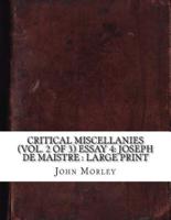 Critical Miscellanies (Vol. 2 of 3) Essay 4