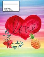 Love Heart College Composition Notebook