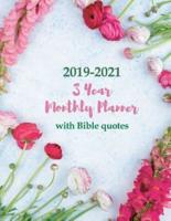 2019-2021 3 Year Monthly Planner With Bible Quotes