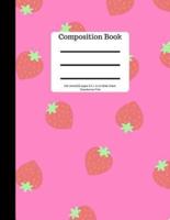 Composition Book 100 Sheet/200 Pages 8.5 X 11 In.-Wide Ruled Strawberries Pink