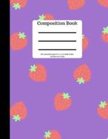 Composition Book 100 Sheet/200 Pages 8.5 X 11 In.-Wide Ruled-Strawberries Purple