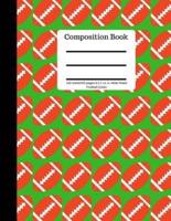 Composition Book 100 Sheet/200 Pages 8.5 X 11 In.-Wide Ruled-Football-Green