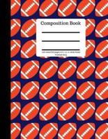 Composition Book 100 Sheet/200 Pages 8.5 X 11 In.-Wide Ruled-Football-Navy