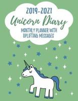 Unicorn 2019-2021 Monthly Planner With Uplifting Messages
