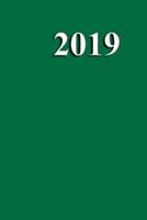 2019 Daily Planner Green Color Simple Plain Green 384 Pages