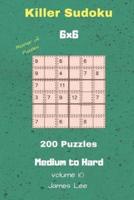 Master of Puzzles - Killer Sudoku 200 Medium to Hard Puzzles 6X6 Vol. 10