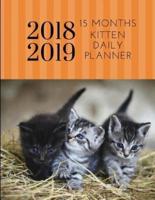 2018 2019 15 Months Kitten Daily Planner