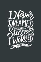 I Never Dreamed About Success I Worked for It