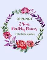 2019-2021 3 Year Monthly Planner With Bible Quotes
