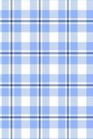 2019 Weekly Planner Blue White Plaid Tartan 134 Pages