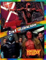 2 in 1 Coloring Book Daredevil and Hellboy