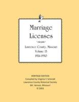 Lawrence County Missouri Marriages 1924-1930