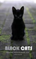 Black Cats Monthly Note Planner 2019 1 Year Calendar