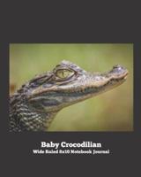 Baby Crocodilian Wide Ruled 8X10 Notebook Journal
