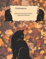 Black Cats and Autumn Leaves Composition Notebook