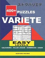 400 + Puzzles VARIETE Easy Levels Calcudoku - Killer Jigsaw - Numbricks - Chain.