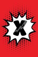 Superhero Comic Book 'X' Monogram Journal