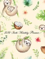 2019 Sloth Monthly Planner
