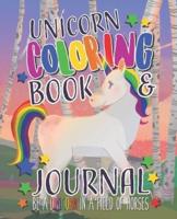 Unicorn Coloring Book and Journal Notebook