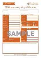 Funeral Welcome Form (Pack of 30)