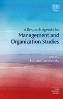 A Research Agenda for Management and Organization Studies