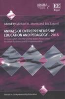 Annals of Entrepreneurship Education and Pedagogy 2016