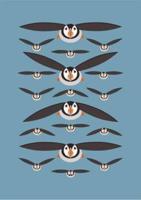 Flying Puffins A5 Hardback Notebook