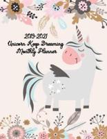 2019-2021 Unicorn Keep Dreaming Monthly Planner