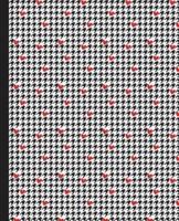 Houndstooth and Hearts 5 X 5 Graph Paper Notebook