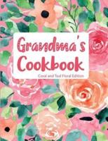 Grandma's Cookbook Coral and Teal Floral Edition